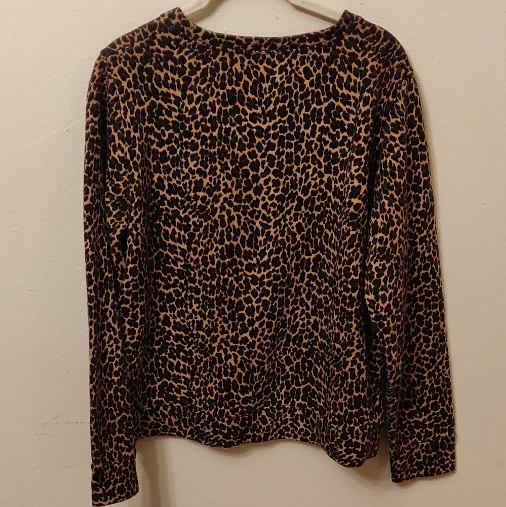 J. Crew Classic Leopard Print Sweatshirt - Picture 4 of 13